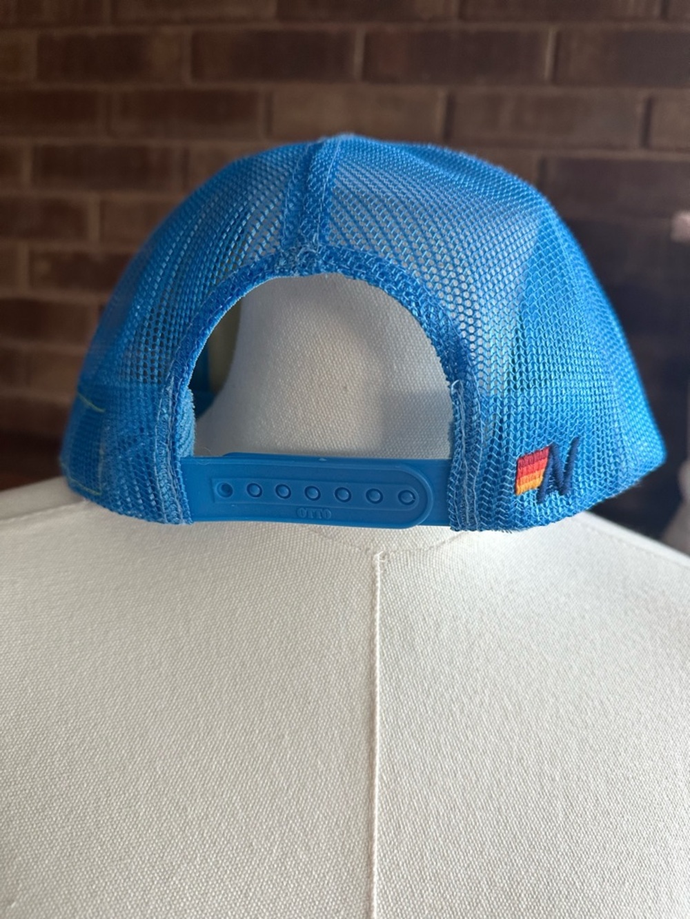 Aviator Nation Blue Vintage Bolt Heart Trucker Hat ~ Retro Beach Vibe - Picture 4 of 6